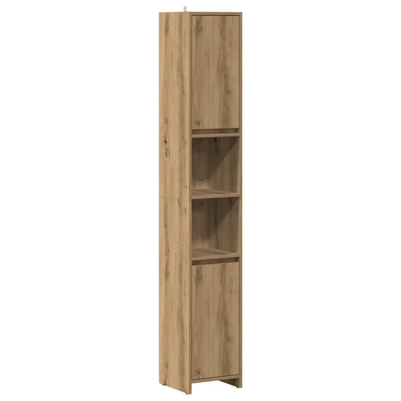 Armoire de salle de bain classique avec tiroir design élégant 30 x 30 x 184 cm en bois d'ingénierie chêne artisanal 02_0050734