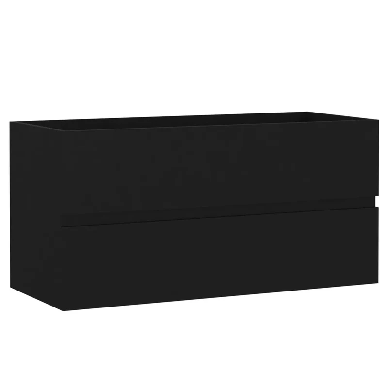 Armoire d'évier moderne design épuré salle de bain 90 x 38,5 x 45 cm en bois noir 02_0047819