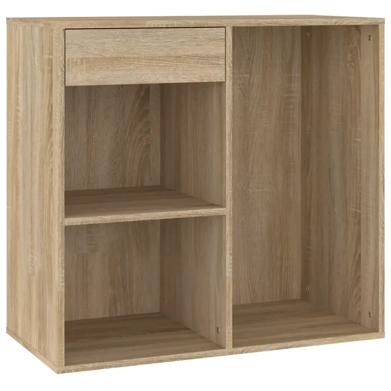 Armoire cosmétique moderne avec tiroir et compartiments 80 x 40 x 75 cm en bois d'ingénierie chêne sonoma 02_0047950