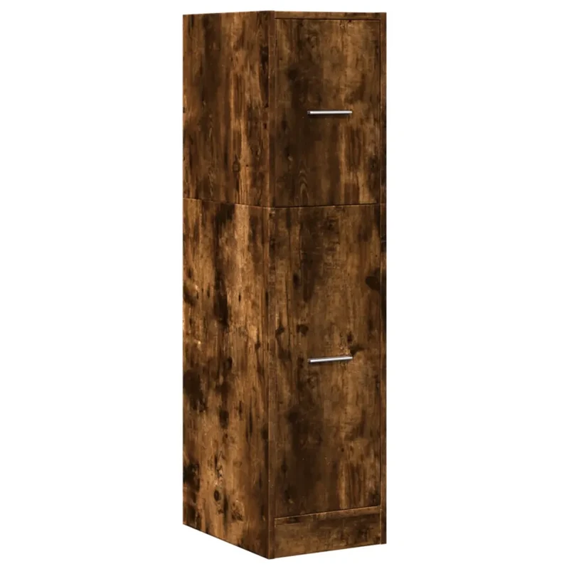 Armoire d'apothicaire multifonctionnelle rangement 30 x 41 x 118 cm en bois d'ingénierie chêne fumé 02_0050614