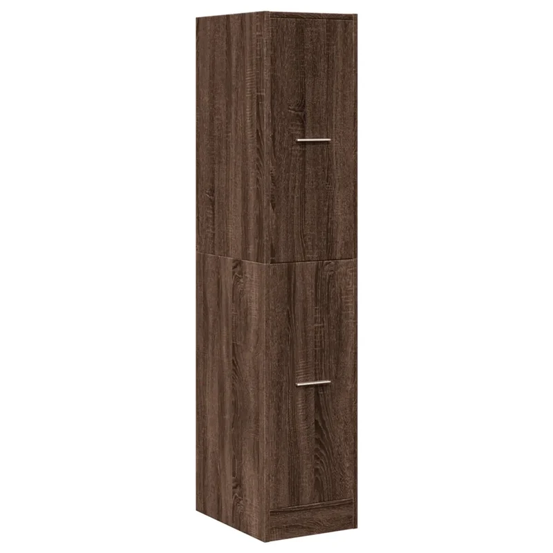 Armoire apothicaire multifonctionnelle rangement bureau 30 x 41 x 144 cm en bois d'ingénierie chêne marron 02_0050625