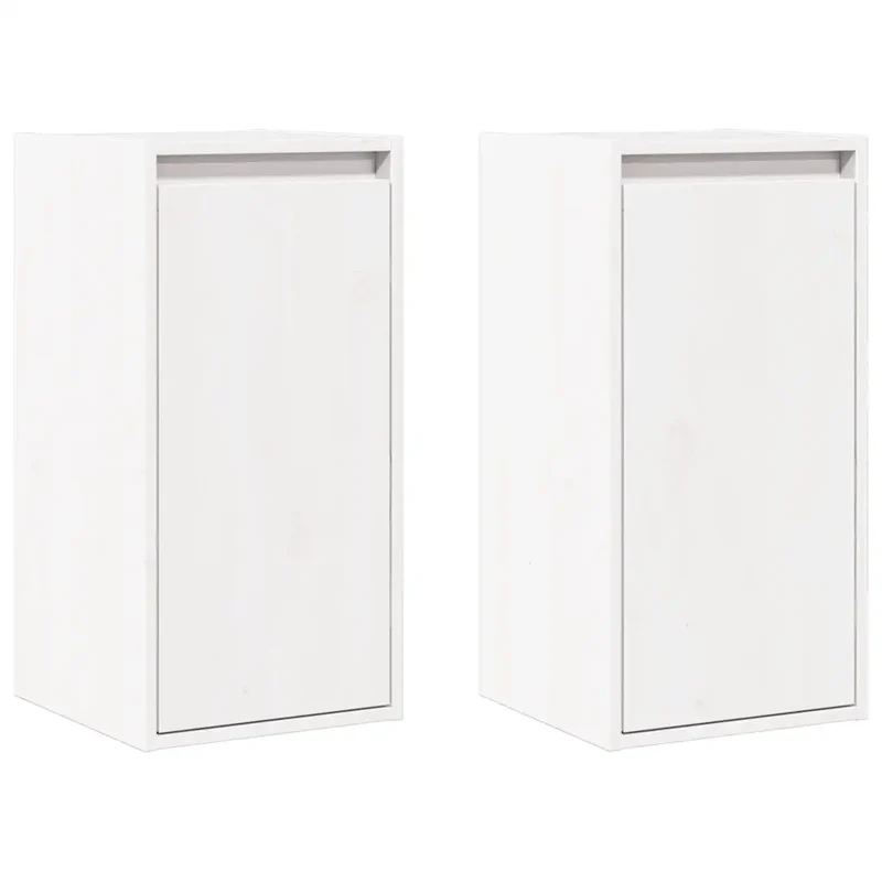 Lot de 2 armoires murales suspendues 30 x 30 x 60 cm rangements décoratifs style moderne en bois de pin blanc 02_0048090