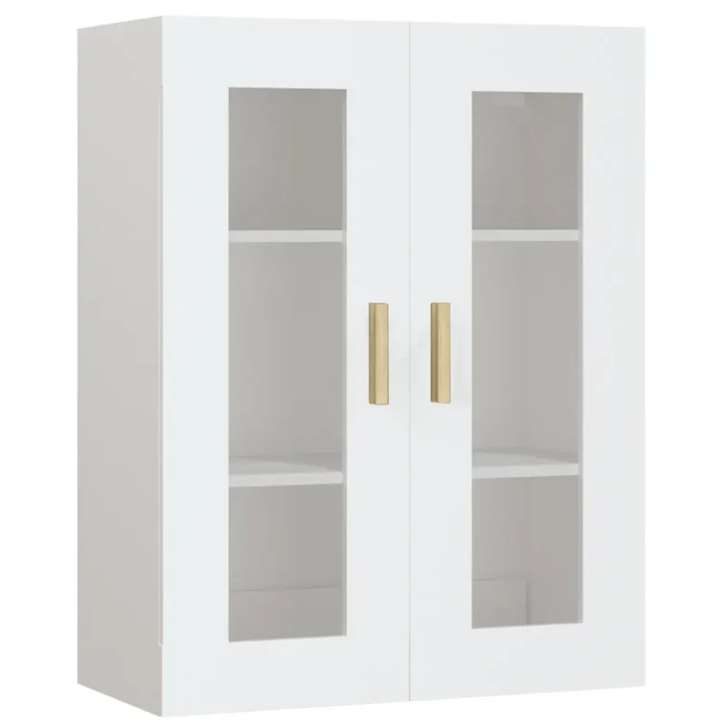 Armoire murale suspendue pratique rangement 69,5 x 34 x 90 cm en bois blanc 02_0048020