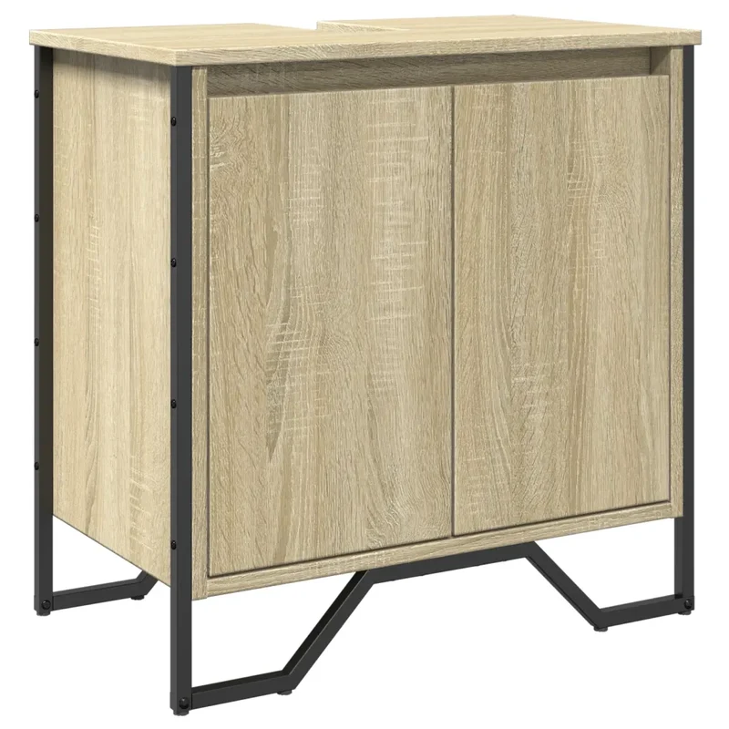 Armoire lavabo design moderne concurrentiel 60 x 35 x 60 cm gain de place en bois d'ingénierie chêne sonoma 02_0049569