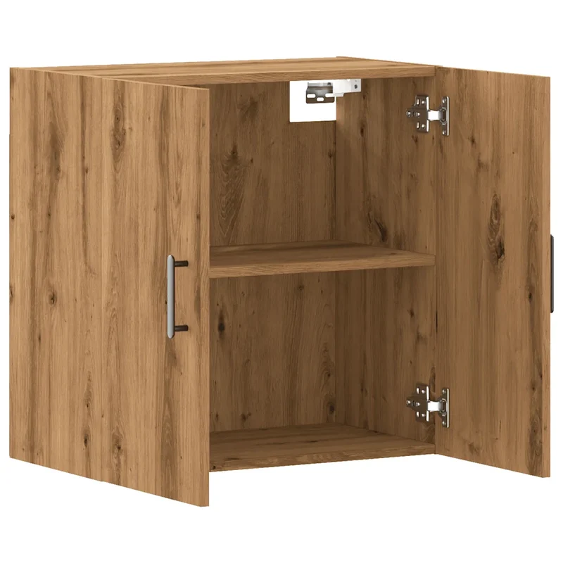 Armoire murale flottante rangement grand espace 60 x 31 x 60 cm en bois d'ingénierie chêne artisanal 02_0051139