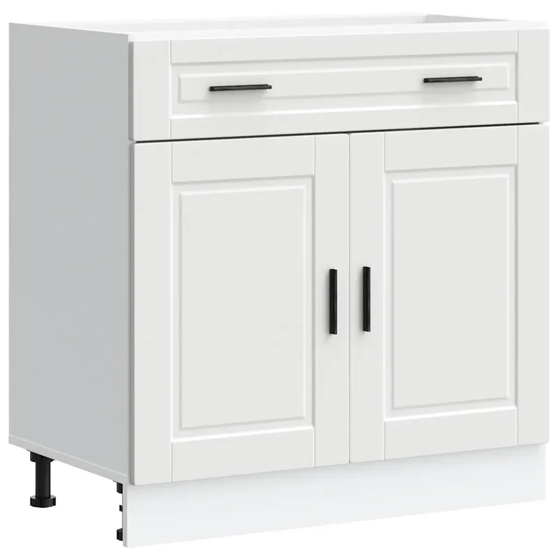 Armoire de cuisine moderne rangement efficace pieds réglables 80 x 46 x 81,5 cm en bois d'ingénierie blanc 02_0050282