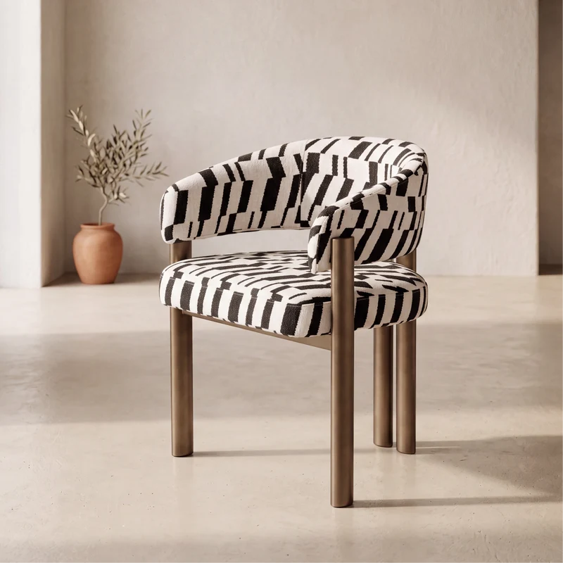 Chaise Ninon imprimé noir