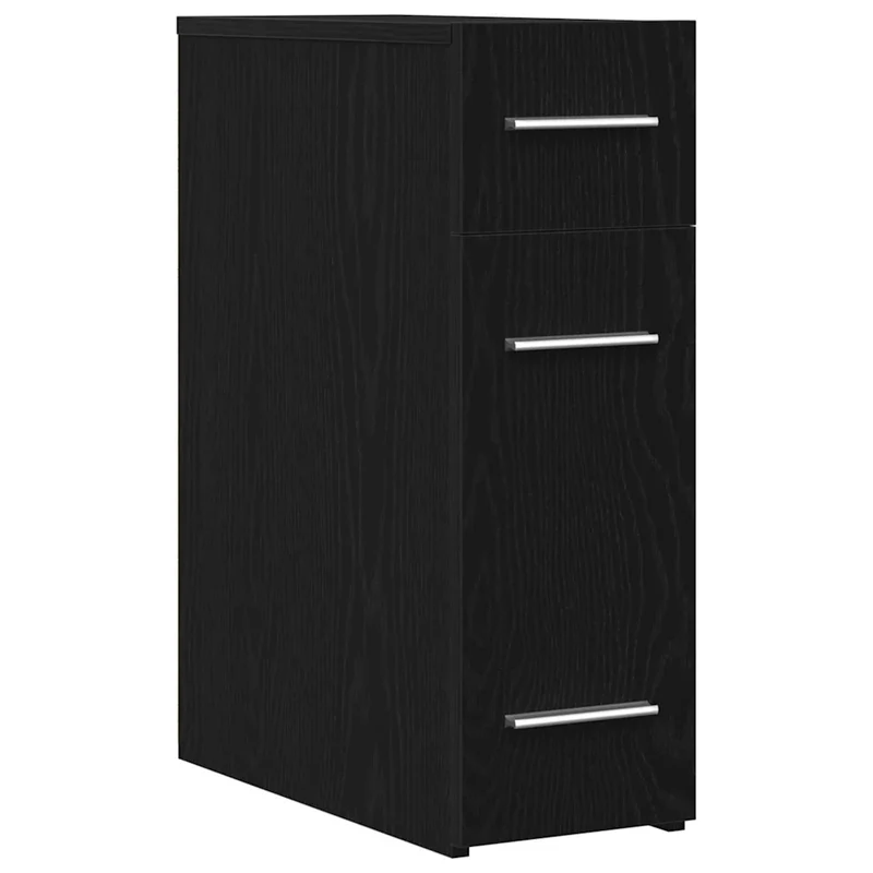 Armoire d'apothicaire moderne rectangulaire 20 x 45 x 60 cm avec 3 tiroirs en bois d'ingénierie chêne noir 02_0051905