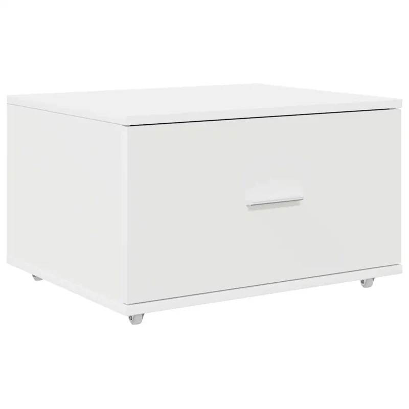 Armoire à tiroirs moderne élégante rangement bureau chambre 55 x 45 x 31 cm en bois blanc 02_0052193