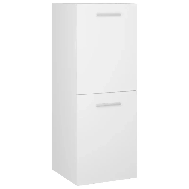 Armoire de salle de bain murale avec 2 compartiments 30 x 30 x 80 cm style épuré chic en bois d’ingénierie blanc 02_0047833