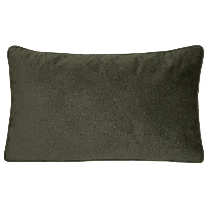 Coussin Lilou Vert kaki, 30x50 cm