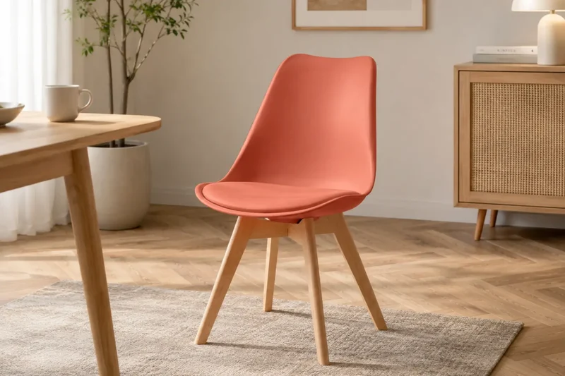 Chaise Baya, pieds hêtre Rose terracotta - par Lot de 2
