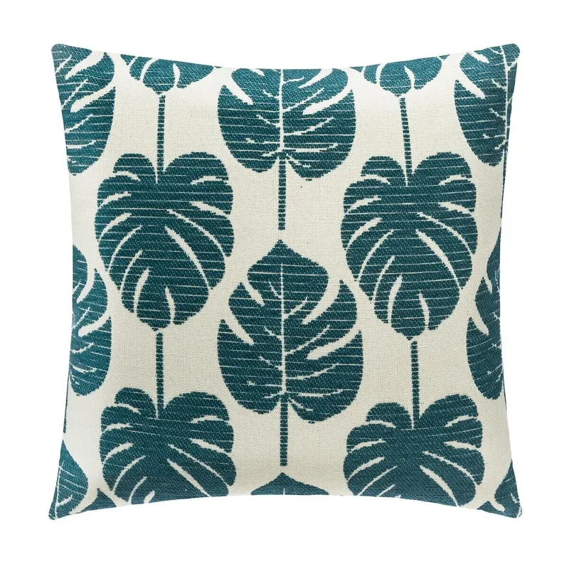 Housse de coussin Feuilles Vert cèdre, 40x40 cm