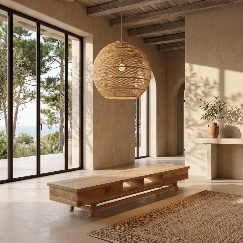 Meuble TV FLORENCE en teck massif 180 cm