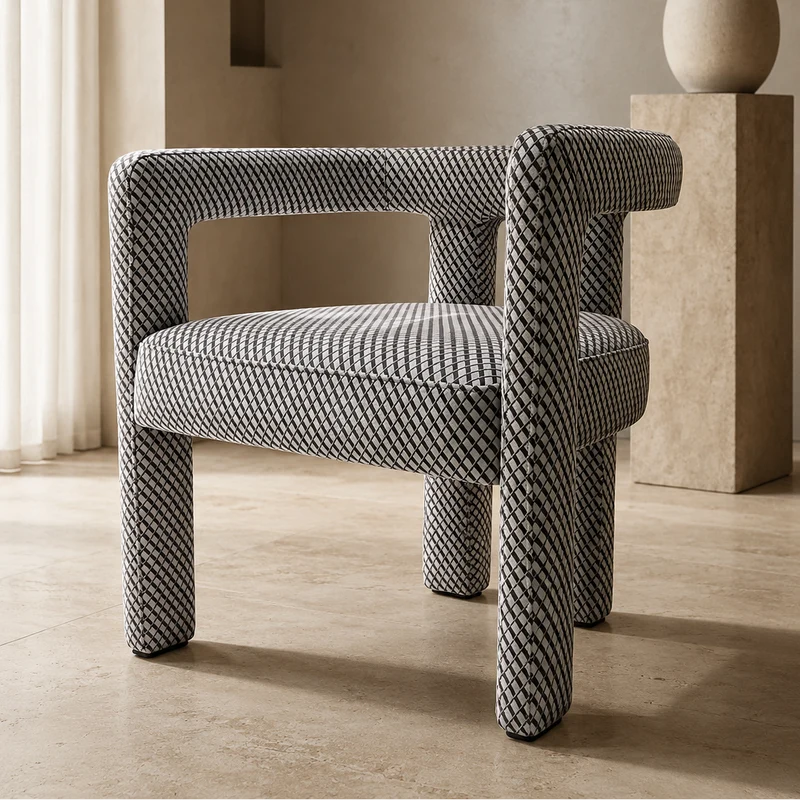 Chaise Liam Imprimé Brun
