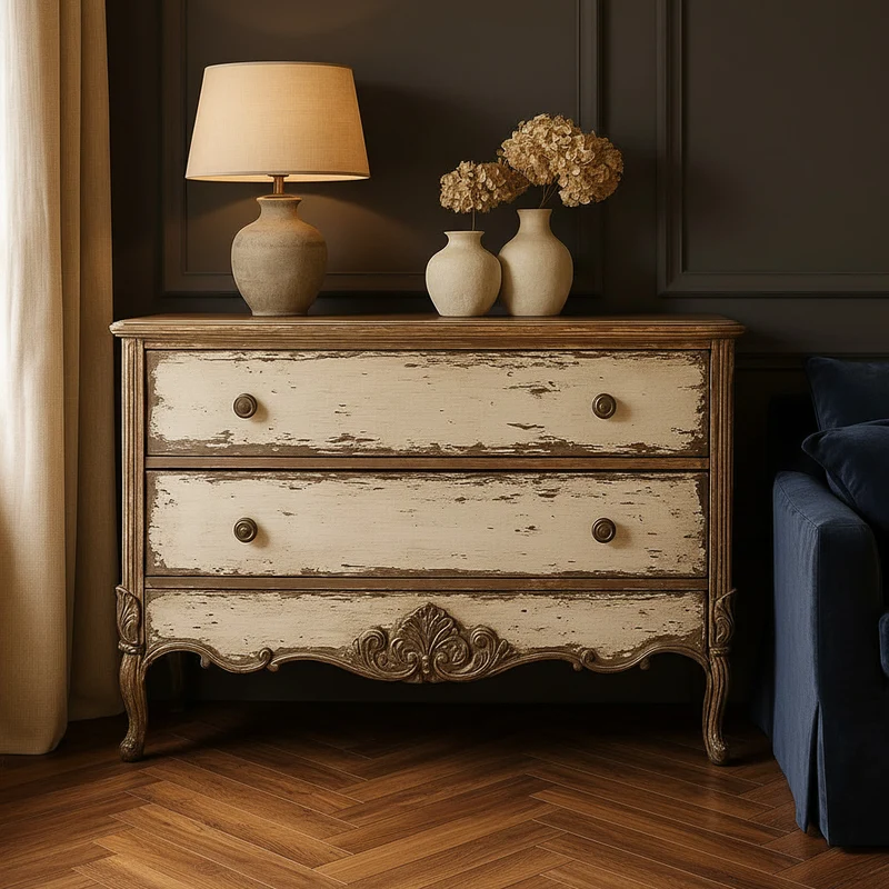 Commode charme en bois massif