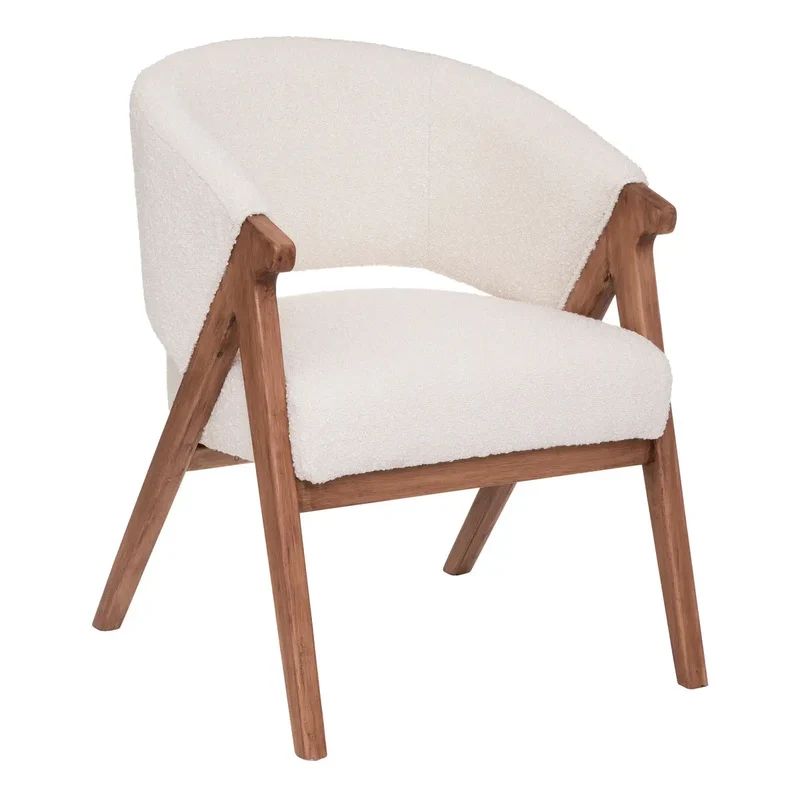 Fauteuil Amza Bouclette, Blanc