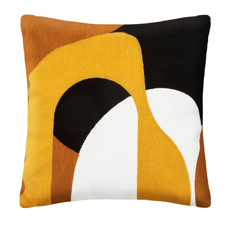 Coussin Hary Jaune moutarde, 45x45 cm