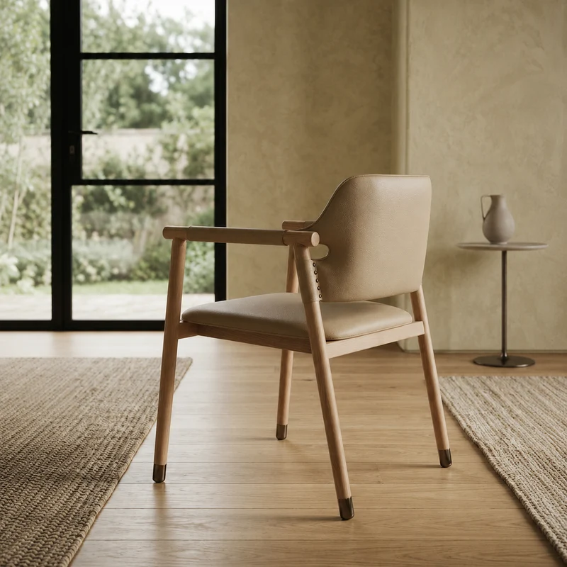 Chaise AARHUS assise en cuir