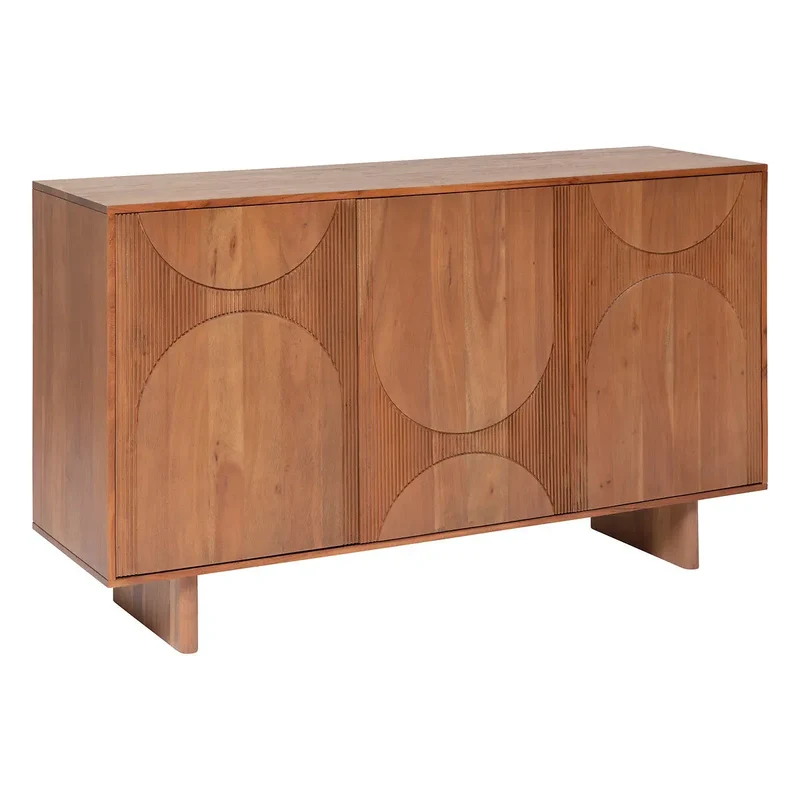Buffet 3 portes Nanda Acacia, Marron, 150x90,5 cm