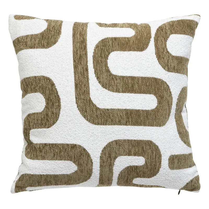 Coussin jacquard Safina Vert Kaki, 40x40 cm