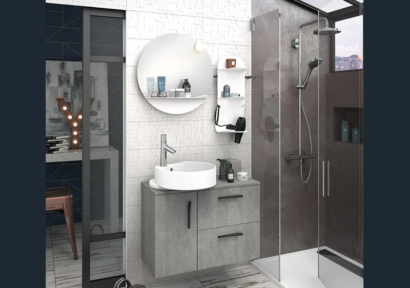 Meuble de salle de bain simple vasque série coup de coeur