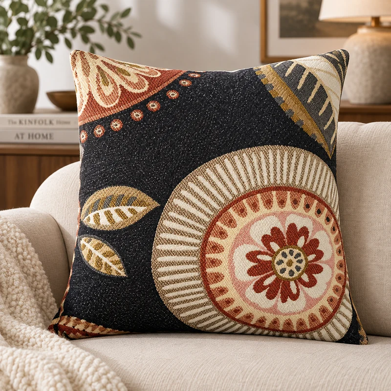Coussin décoratif brodé Naya - 50x50
