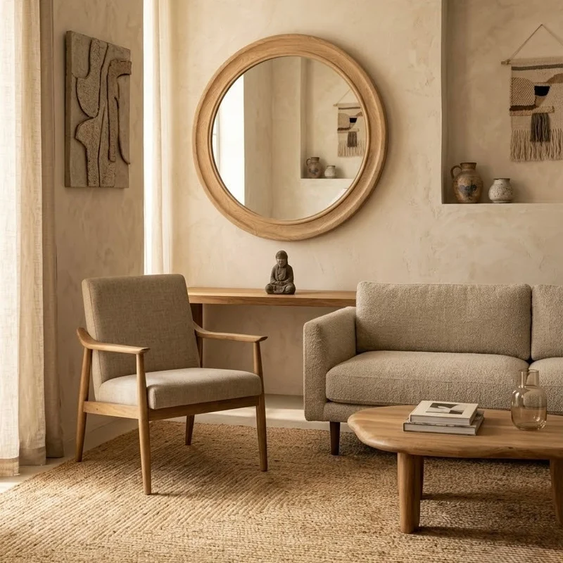 Miroir en Orme Recyclé Rond XL