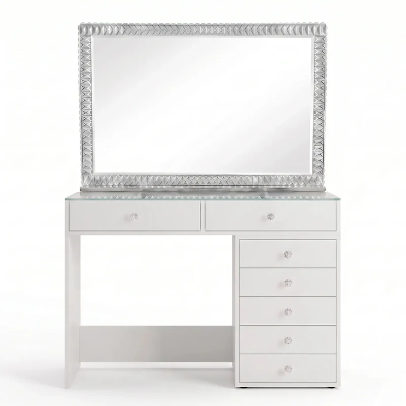 Pack Coiffeuse 120cm + Miroir LED Queen Beauty 120x80cm