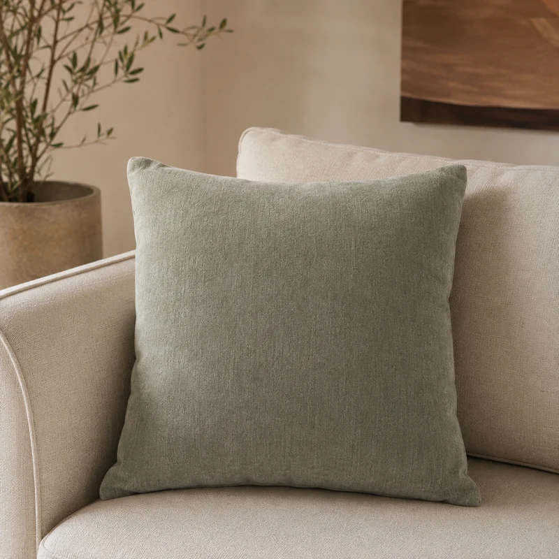 Coussin Sélène vert sauge 40 × 40