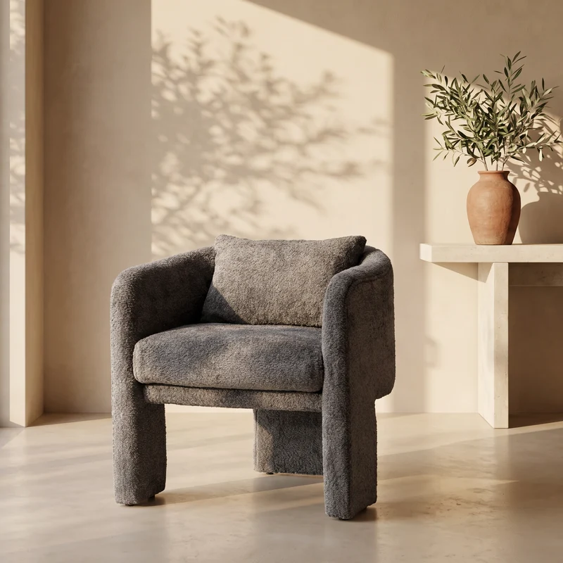 Fauteuil LIAM velours gris anthracite