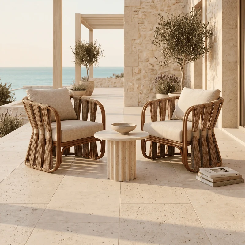 Fauteuil sablier tressé