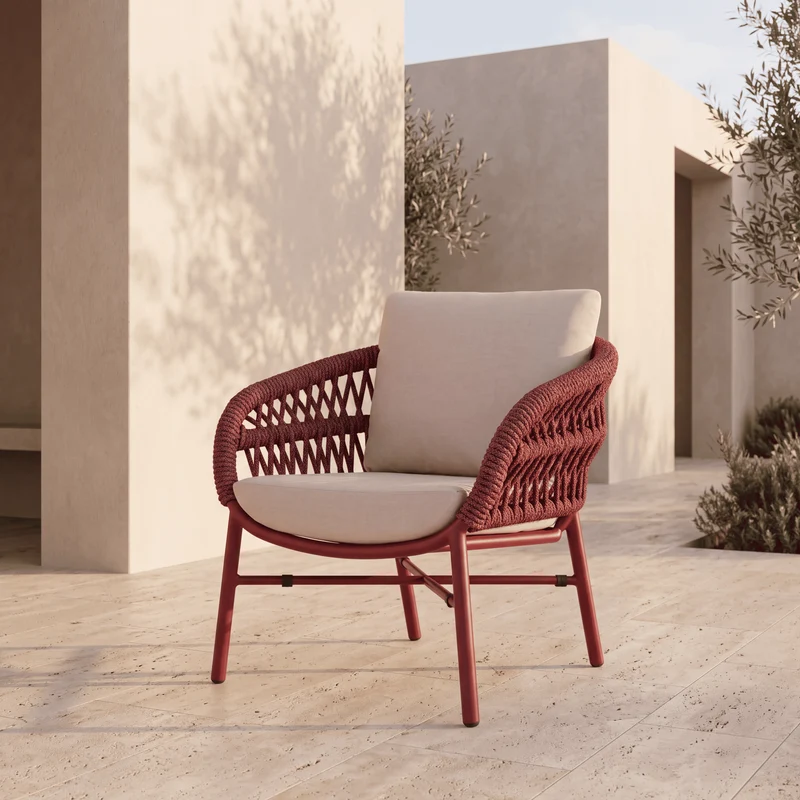Fauteuil extérieur HOLLY lie-de-vin