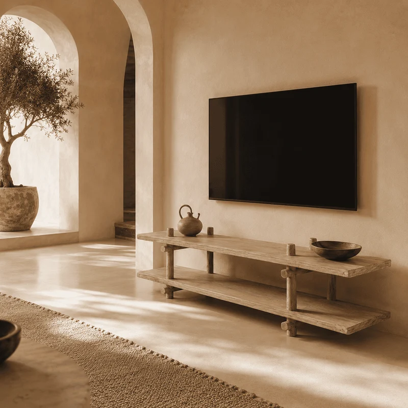 Console TV Ormea en bois clair