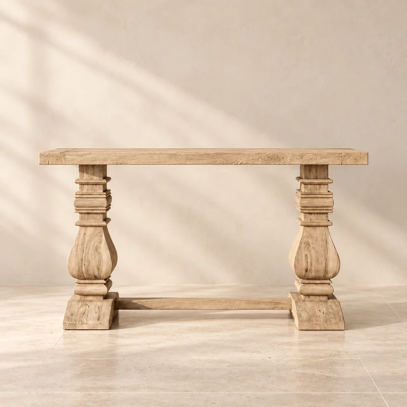 Console double colonne Teck