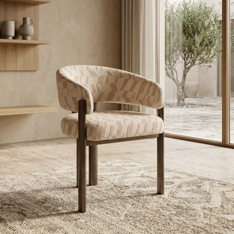 Chaise Ninon imprimé beige