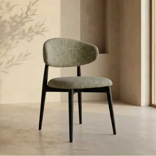 Chaise Jaspe Verte et Bois noir