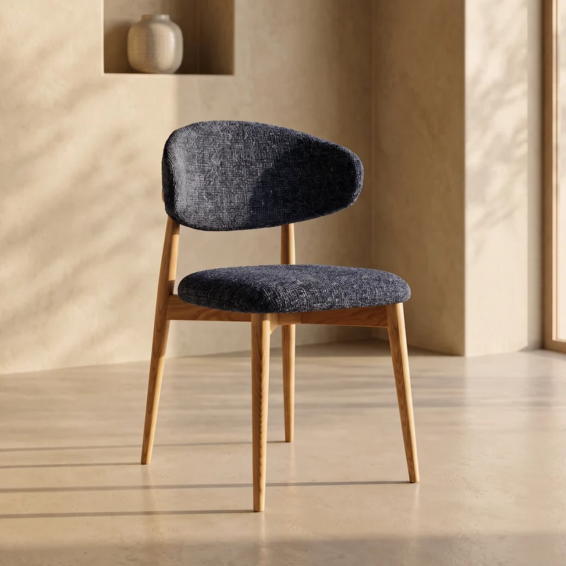 Chaise Jaspe Naturel et Bleu