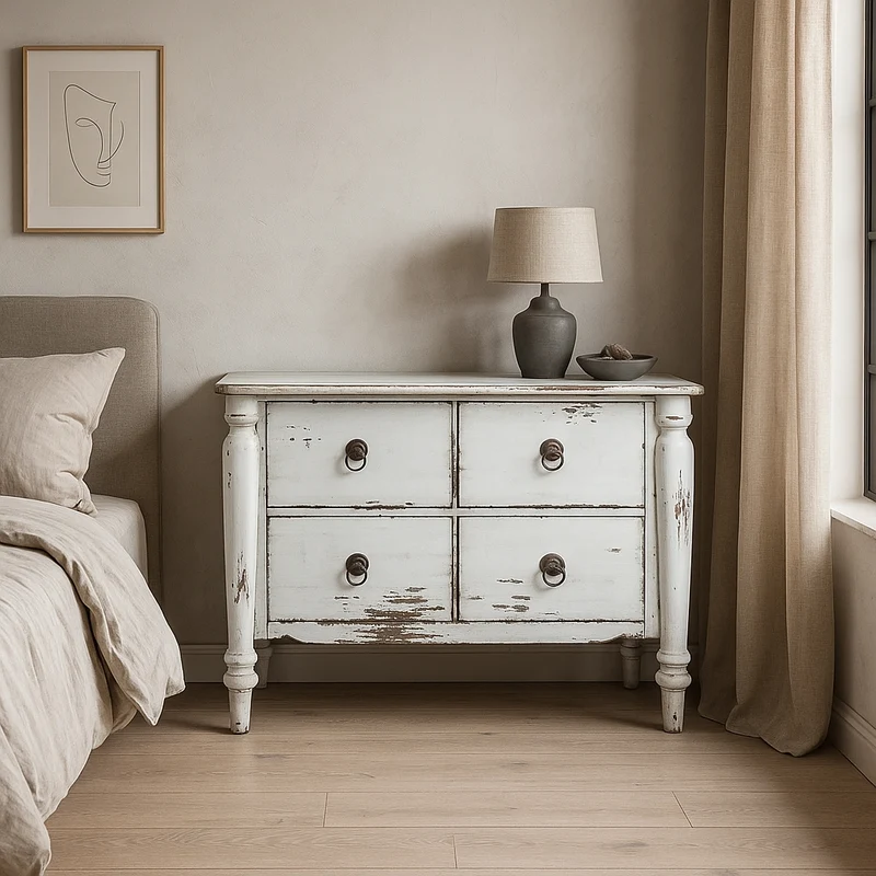 Commode Bubut blanche