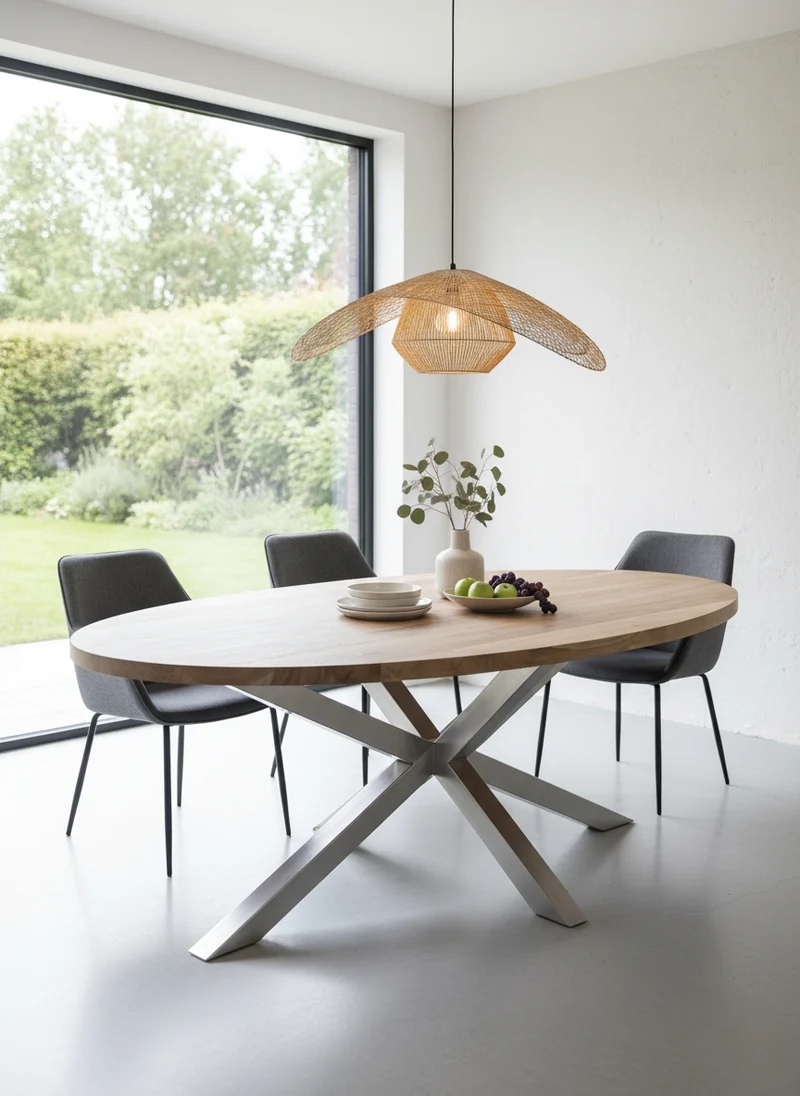 Table ovale Arya pied croisé