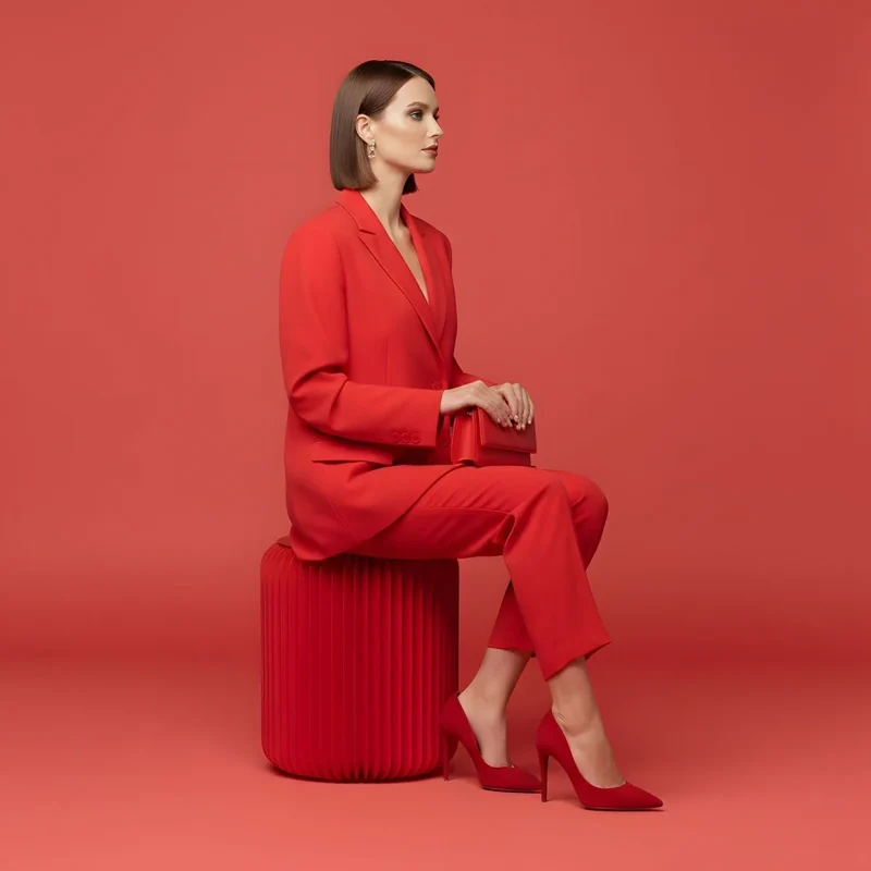 Tabouret pliable Rouge, Léon Stooly