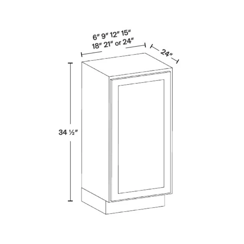 BFH06 Grey Shaker Full Door One Door Base Cabinet — Modern Style