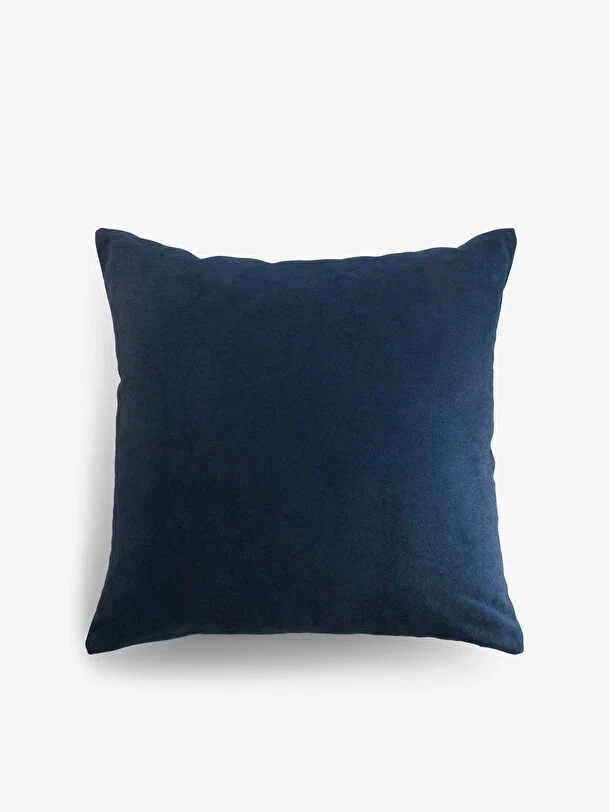 Coussin uni coton flamme Pétrole 45x45 Bensimon
