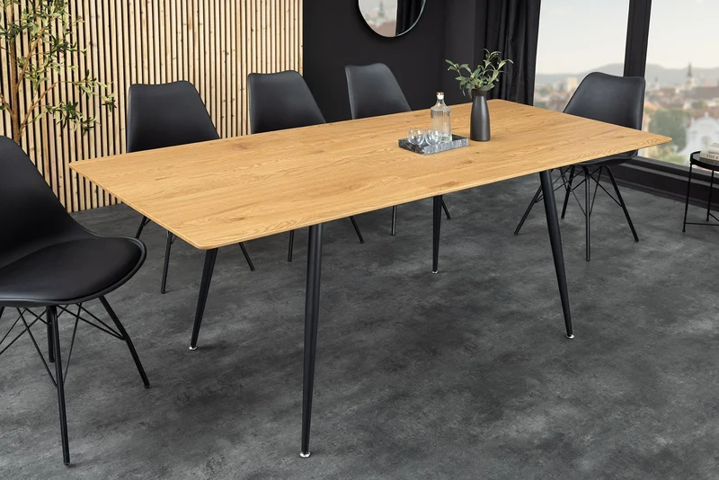 Table à manger extensible APARTMENT 120-160cm chêne sauvage naturel structure métal noir