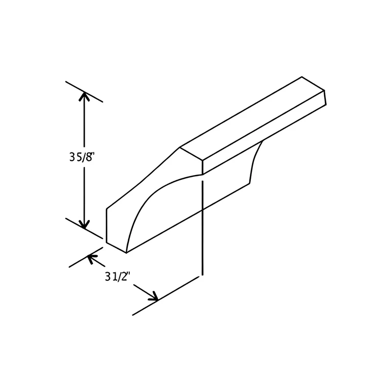 COV White Double Shaker Cove Crown Moulding