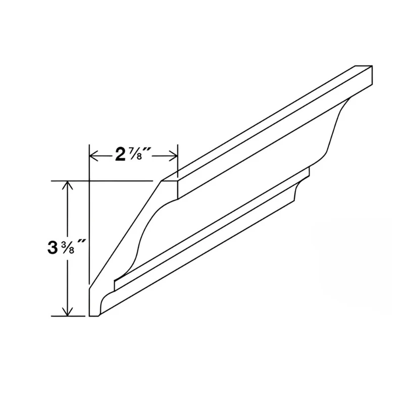 BCM8(DCM) White Double Shaker Decorative Crown Moulding