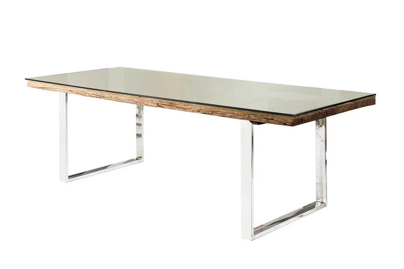 Table de salle à manger en bois tronc d'arbre massif 180cm
