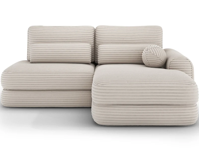 Canapé d'angle convertible design WAGRAM avec coffre de rangement