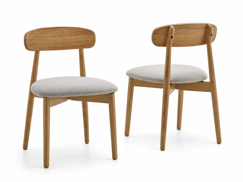 Lot de 4 chaises Varenne – bois clair, tissu doux et lignes élégantes