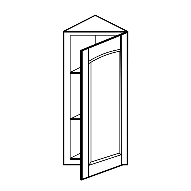WEC1215 (WHS) White Shaker Solid Wood Wall End Angle Kitchen Cabinet